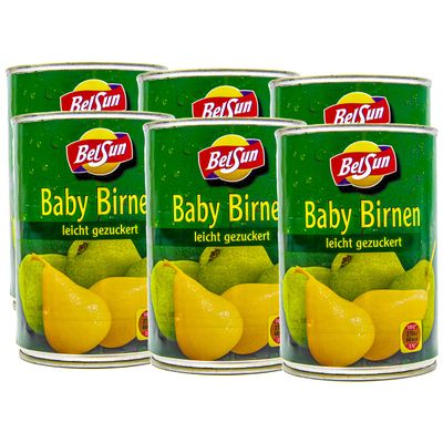 Bel Sun Whole Baby Pears, Lightly Sweetened, 6 Cans