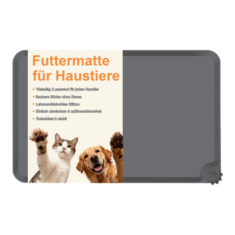 BTCLASSIC Dog & Cat Bowl Mat, 48 × 30 cm, Non-Slip