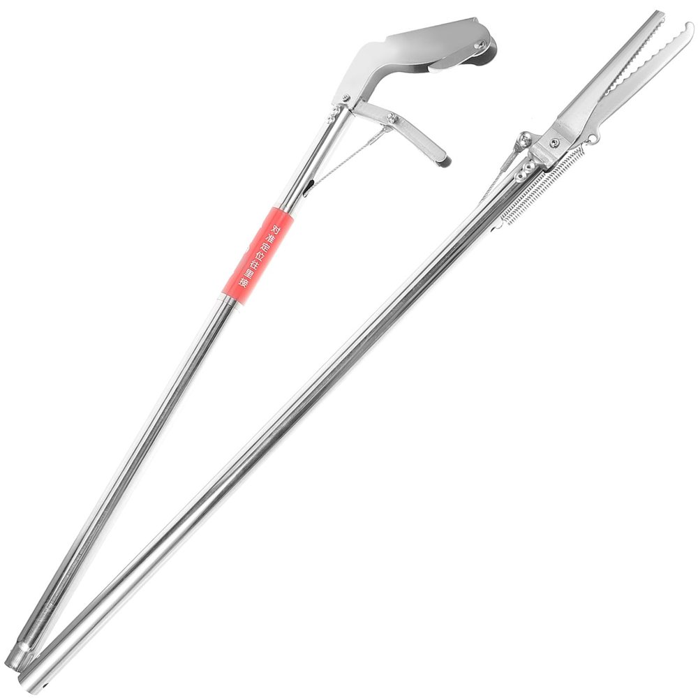 Veemoon Foldable Stainless Steel Snake Catcher Tongs, Silver