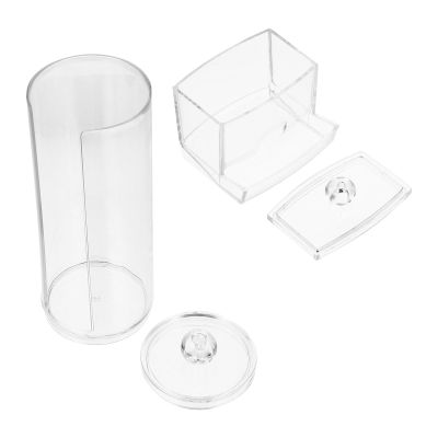 Abaodam Transparent Cotton Swab Storage Boxes, 2-Pack