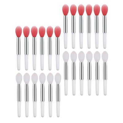 ifundom 24-Piece Silicone Lip Brush Applicators with Aluminum Sleeves