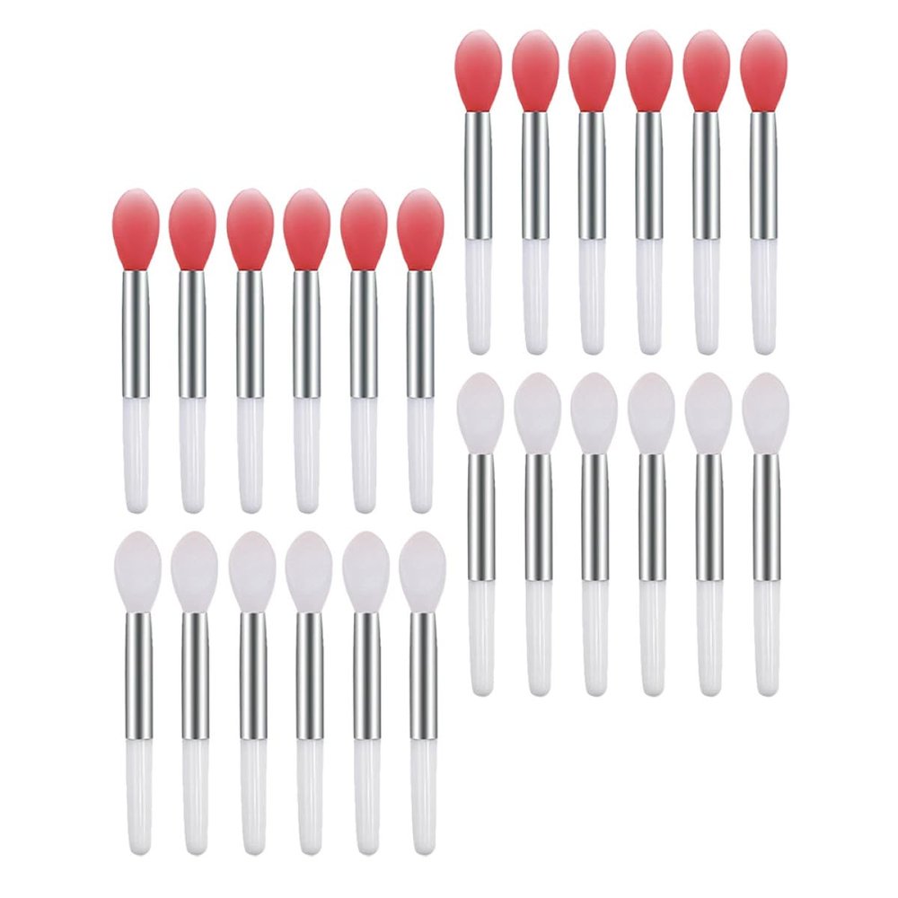 ifundom 24-Piece Silicone Lip Brush Applicators with Aluminum Sleeves