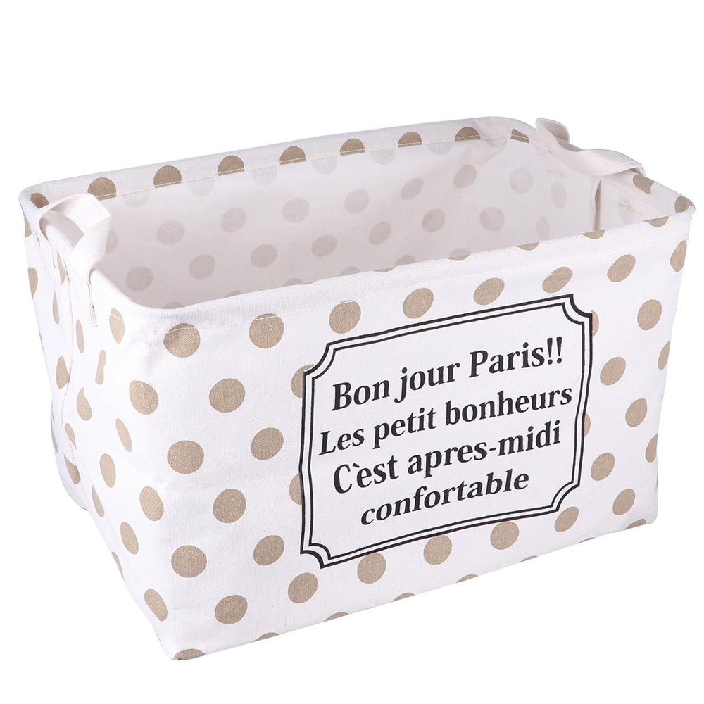 ifundom Coffee Canvas Storage Basket, Square Multifunctional Organizer for Baby and Kids' Rooms and Home