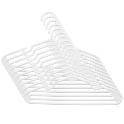 IDEANATEGRATE 10-Pack White PP Children's Hangers, Non-Slip Design