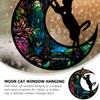 Abaodam Colorful Acrylic Cat Moon Window Hanging Decoration view 3