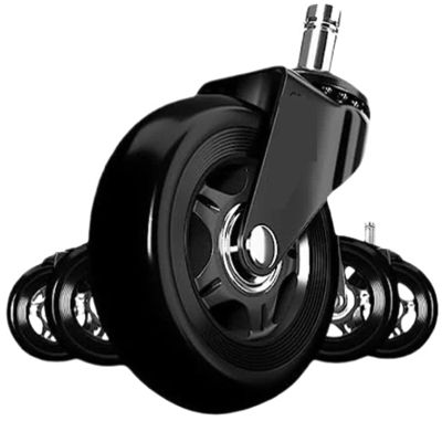 Office Chair Casters, 5-Piece Set, 11.0 mm x 22 mm Stem, Universal, Durable, 3-Inch