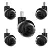 Office Chair Casters, 5-Pack, 2-Inch Quiet Heavy-Duty Wheels, Black view 1