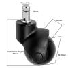 Office Chair Casters, 5-Pack, 2-Inch Quiet Heavy-Duty Wheels, Black view 4