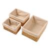 Ycauty Handwoven Straw Storage Basket Set, 3-Piece view 2