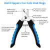 Upgraded Pet Nail Clippers with File for Dogs and Cats, Blue/Black view 4