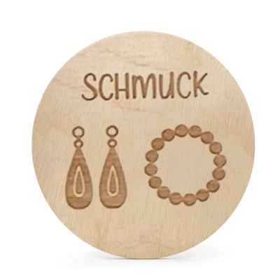 Von Mia Wooden Organization Label for Kids’ Rooms, Jewelry Motif, Compatible with IKEA TROFAST