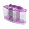 OVAQUIXI Three-Chamber Fish Breeding Box with LED Lights, Water-Change Valve, and Filter, Purple view 4