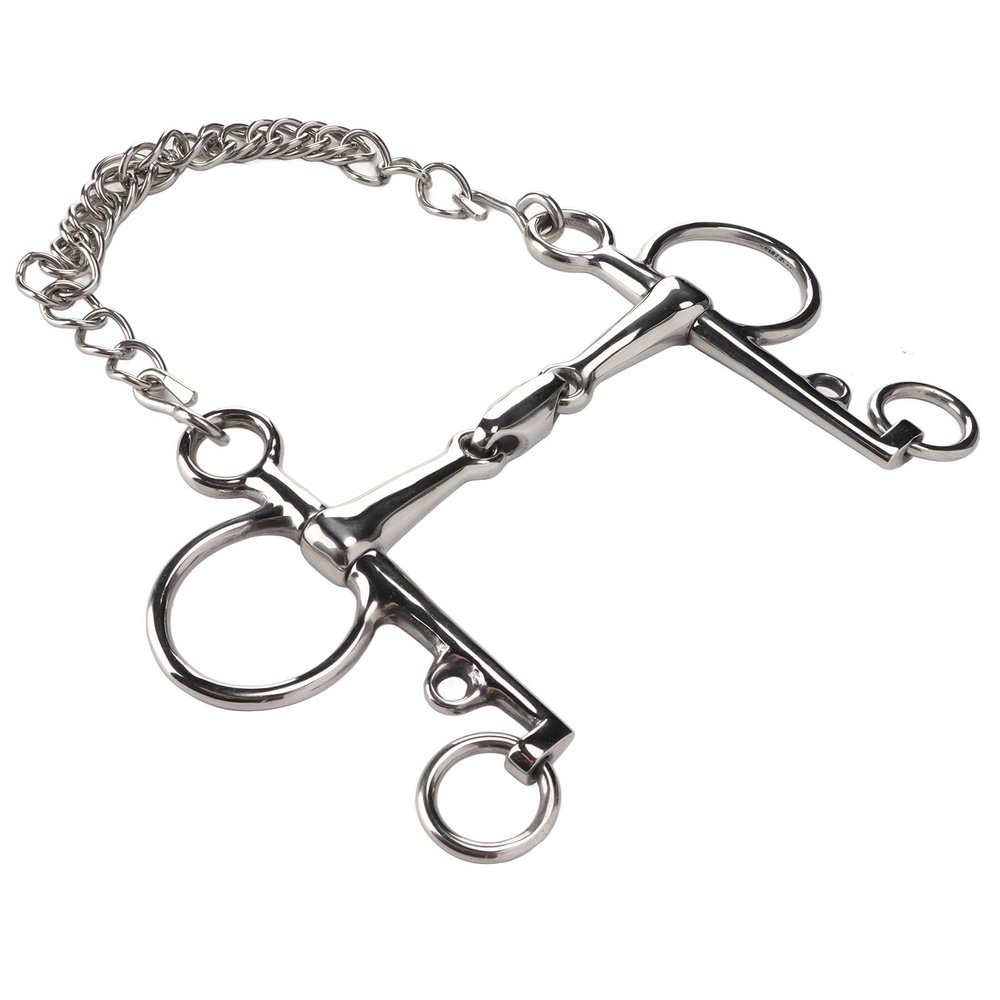 RiToEasysports Stainless Steel Pelham Bit for Horses, Durable, Easy Control, Jointed Mouthpiece, 12.7 x 1.8 cm