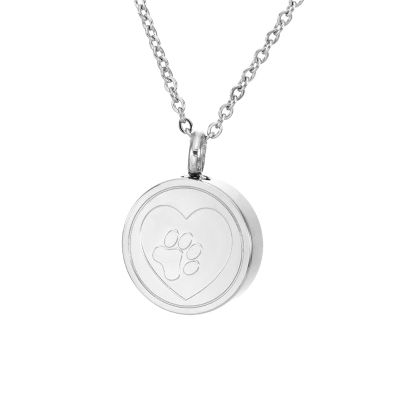 Pet Urn Necklace with Paw Print