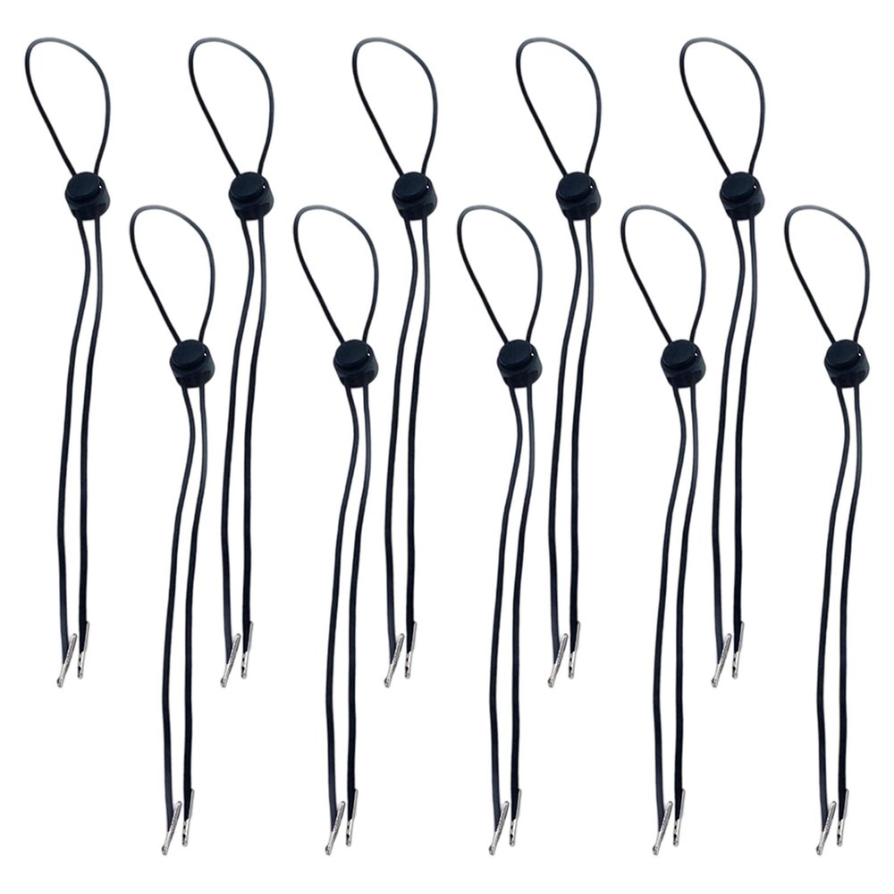 Limtula Chin Straps, 10-Pack, Spring-Adjustable Design for Wind Protection Outdoors