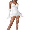 Sparkly Mini Dress Set with G-String and Gloves view 1