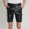 Men's Leather-Look Shorts, Black, Size S view 3