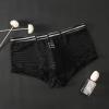 CEWIFO Men's Sheer Jockstrap Ice Silk Mesh Triangle Briefs, Low-Waist, Black, XXL view 2