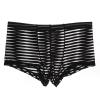 CEWIFO Men's Sheer Jockstrap Ice Silk Mesh Triangle Briefs, Low-Waist, Black, XXL view 3