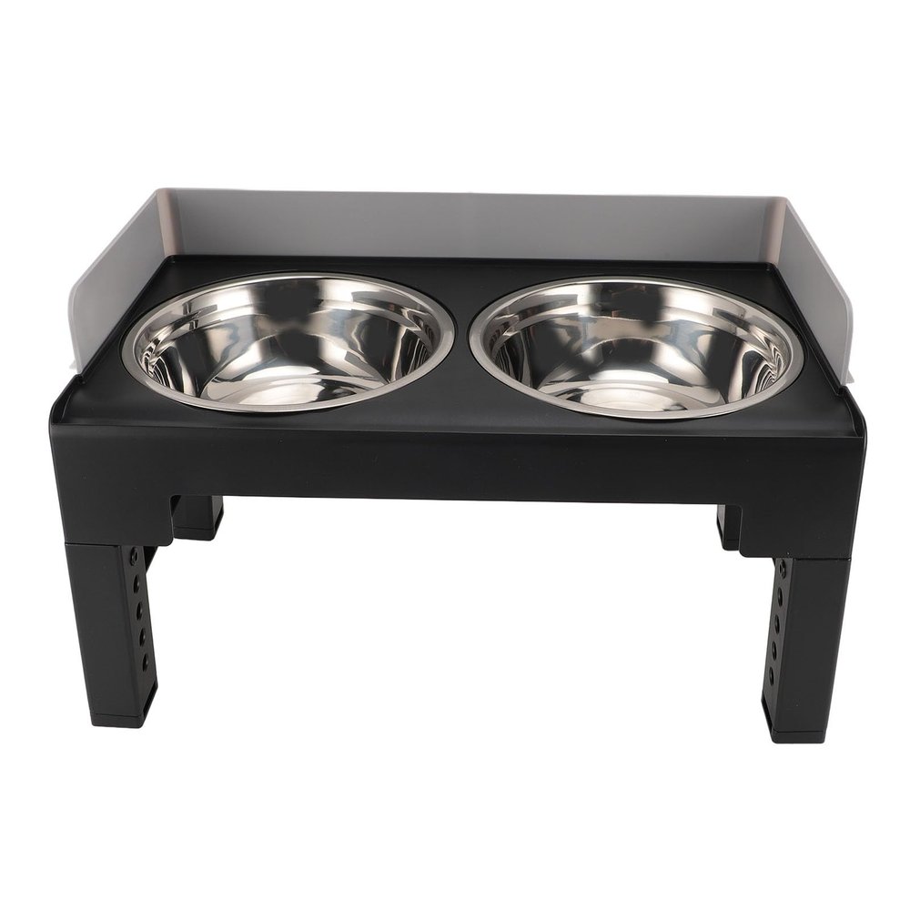 Alomejor Elevated, Adjustable Stainless Steel Dog Bowl for Medium and Large Dogs, Non-Slip, Leakproof Stand to Protect the Neck (Gray)