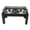 Alomejor Elevated, Adjustable Stainless Steel Dog Bowl for Medium and Large Dogs, Non-Slip, Leakproof Stand to Protect the Neck (Gray) view 1