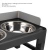 Alomejor Elevated, Adjustable Stainless Steel Dog Bowl for Medium and Large Dogs, Non-Slip, Leakproof Stand to Protect the Neck (Gray) view 2