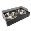 Alomejor Elevated, Adjustable Stainless Steel Dog Bowl for Medium and Large Dogs, Non-Slip, Leakproof Stand to Protect the Neck (Gray) view 4