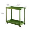 NHDVDVAV Mobile Rolling Plant Stand with Wheels, 2-Tier Iron Flower Rack for Indoor and Outdoor Use view 2