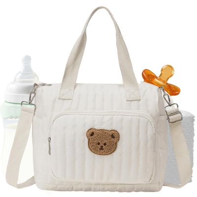 Generic Organizer Tote with Bear Print, Diaper Shoulder Bag