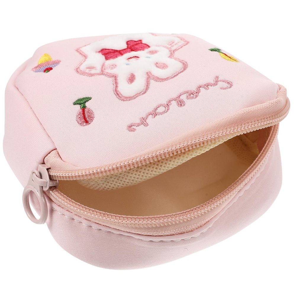 VICASKY Compact Cotton Period Pouch with Zipper, Stylish Hygiene Bag for Girls