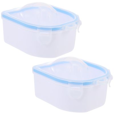 PHENOFICE 2-Pack Double-Layer ABS Manicure Soaking Bowls, Blue