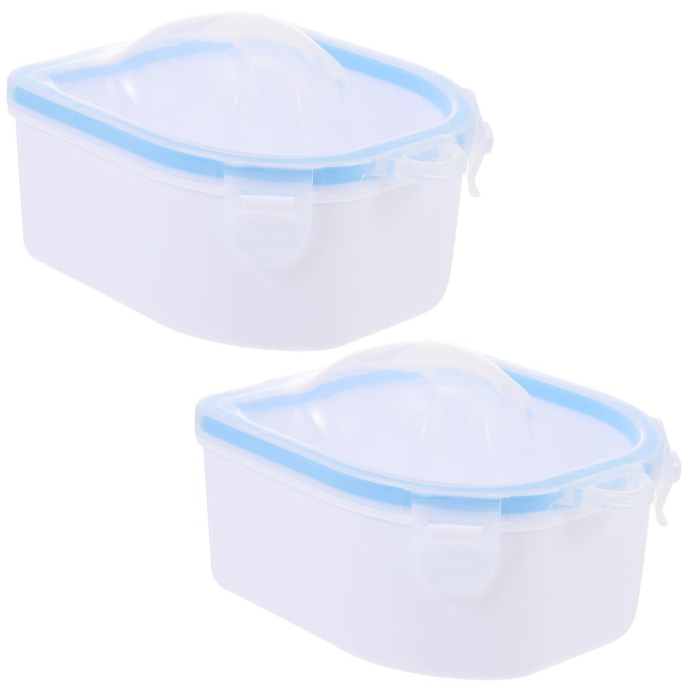 PHENOFICE 2-Pack Double-Layer ABS Manicure Soaking Bowls, Blue