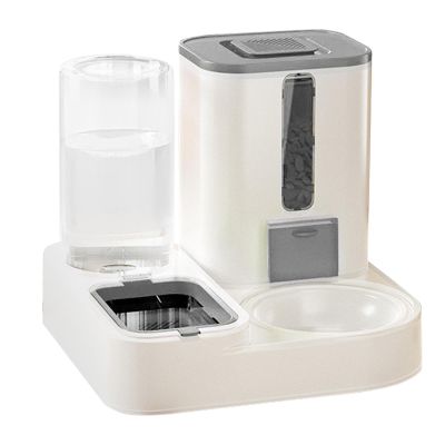 Automatic Pet Feeder and Water Dispenser, 2400 mL/1300 mL, Gray