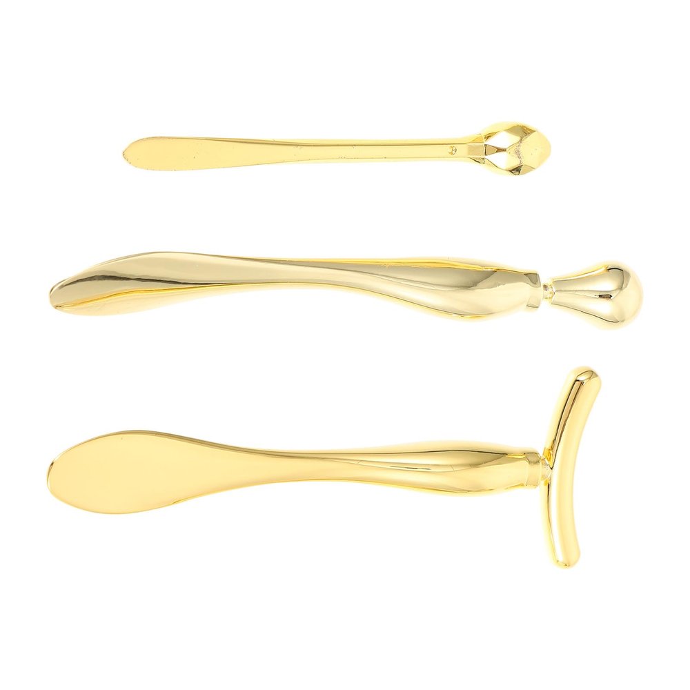 Operitacx 3-Piece Zinc Alloy Eye Cream Spatula Set with Massage Function