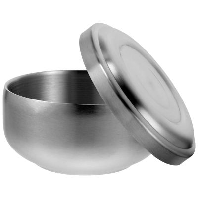 OKUMEYR Silver Stainless Steel Shaving Bowl with Lid