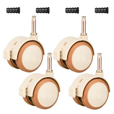 Didiseaon 4-Piece Rubber Swivel Casters for Cribs, PU, Quiet and Easy to Install