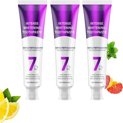 7-Pro Intensive Whitening Toothpaste with Improved Purple Formula, 7 Probiotics, Enamel Repair, Fresh Breath, Deep Cleaning & Stain Removal