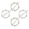 POPETPOP 4-Piece Pearl Hair Clips, Irregular Round Shape, Gold and Silver view 1