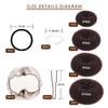 Donut Hair Bun Set, 4 Dark Brown Bun Makers with Accessories view 2