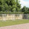 Mhdvray Outdoor Dog Kennel, 12 x 2 x 1.5 m, Gray Galvanized Steel with Doors view 2