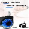 Office Chair Casters, 5-Pack, 2-Inch Crystal Casters, Universal Swivel Wheels with 11 x 22.0 mm Snap Rings, Transparent view 2