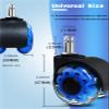 Office Chair Casters, 5-Pack, 2-Inch Crystal Casters, Universal Swivel Wheels with 11 x 22.0 mm Snap Rings, Transparent view 4