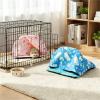 LUPEMCON Hedgehog Hideout Small Pet Cuddle Bed with Door Curtain, Warm Cotton Nest for Hedgehogs, Guinea Pigs, Chinchillas and Rabbits, Foldable Indoor Pet House (Blue) view 2