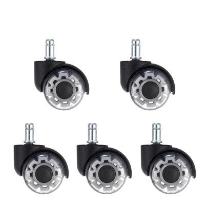 Office Chair Casters, 1–5-Piece Universal Silent Swivel Rubber Wheels for Desk Chairs (5 Pieces)