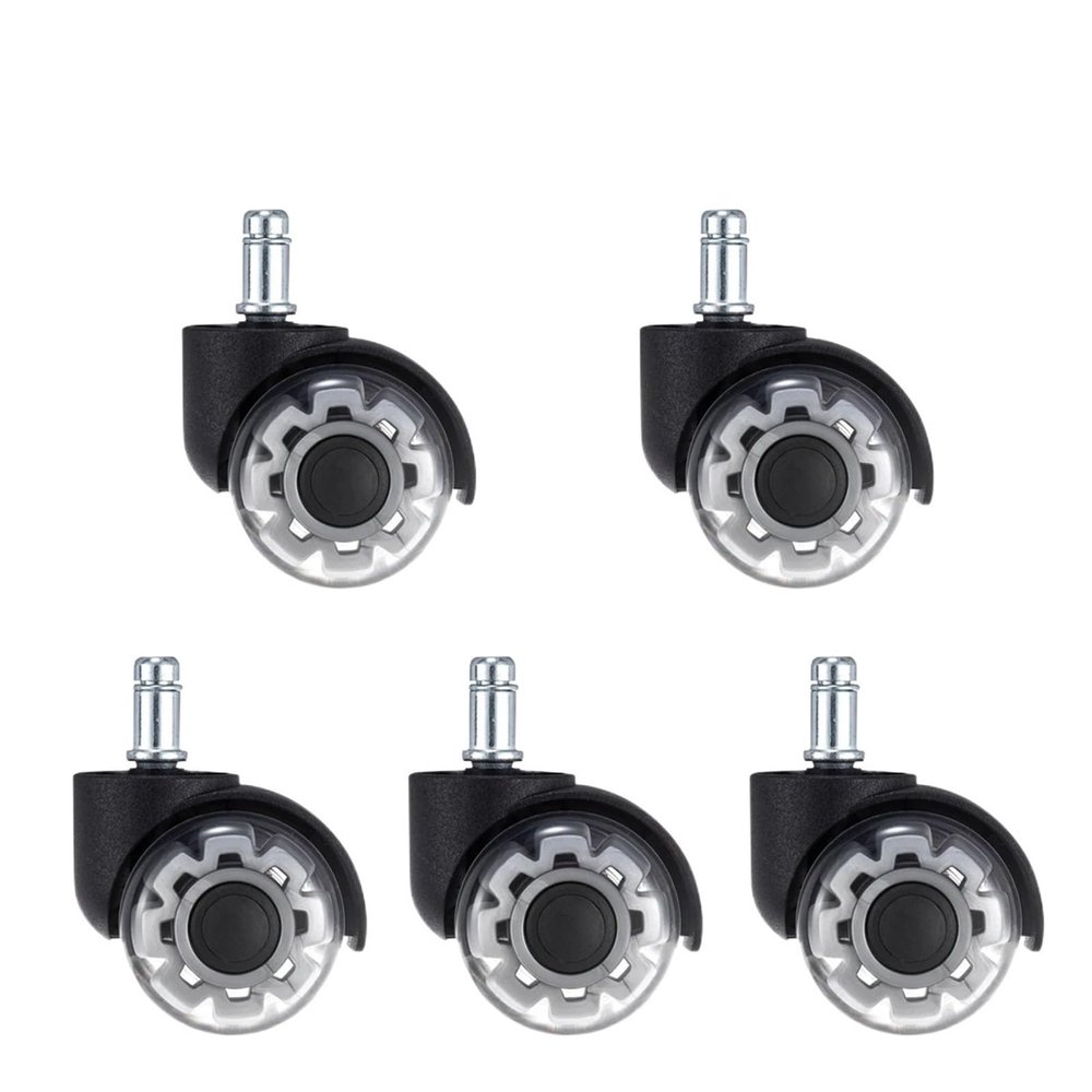 Office Chair Casters, 1–5-Piece Universal Silent Swivel Rubber Wheels for Desk Chairs (5 Pieces)