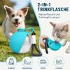 Buddy Pup Water Bottle, 285 ml Stainless Steel Dog Bottle with Silicone Bowl, Blue view 2