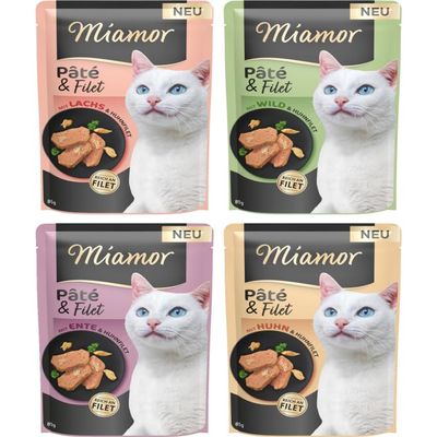 arelf Miamor Pâté & Fillet Mix Bundle 12 x 85 g | Chicken, Duck, Game & Salmon