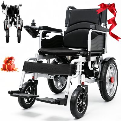 Electric Wheelchair for Adults, 500W Motor, 35 km Range, 170 kg Capacity, Foldable with Remote Control, 360° Turning and All-Terrain Tires