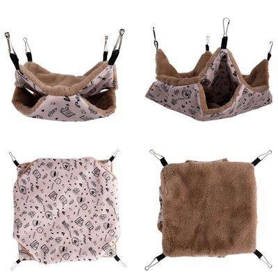 GALPADA Double-Layer Hamster Plush and Polyester Taffeta Hammock, Breathable and Easy to Clean, for Stairs and Nightstands in Small Pet Cages