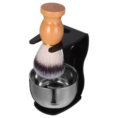 Men's Shaving Brush Set with Bowl and Stainless Steel Stand, 1 Set